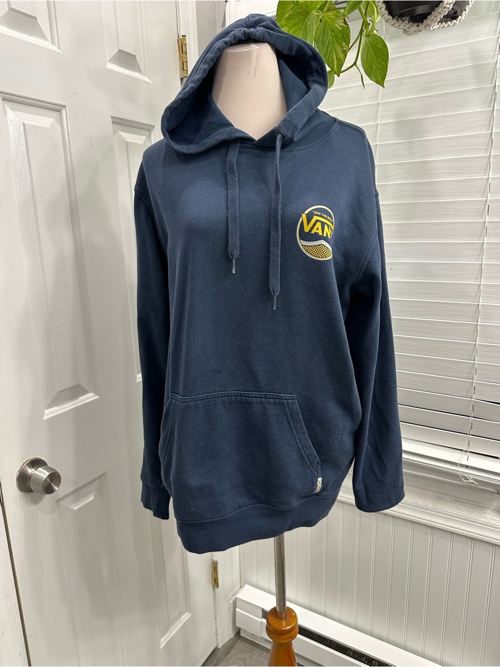 Vans Navy Crewneck Hoodie with Yellow Logo